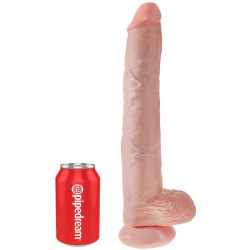 King Cock - Gode Avec Couilles 35.6 Cm - Chair